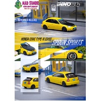Inno 64 1:64 Scale - HONDA CIVIC Type-R EK9 Yellow Tuned by Spoon Sports
