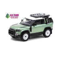 Tarmac Works Global 64 - Land Rover Defender 90 Green Metallic - HK ToyCar Salon 2021 Special Edition