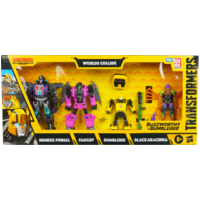 Transformers: War for Cybertron: Kingdom - Bumblebee, Nemesis Primal, Blackarachnia, & Fangry Worlds Collide Buzzworthy Bumblebee Action Figure 4-Pack