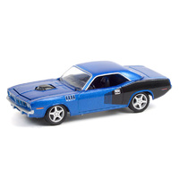 Greenlight 1:64 Barrett-Jackson 'Scottsdale Edition' Series 7 - 1970 Plymouth Barracuda Custom Hardtop (Lot #720) in Blue with Modern HEMI Lettering