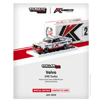 Tarmac Works Collab 64 - Volvo 240 Turbo Macau Guia Race 1986 Winner with Container – Collab with Kamachi Racing
