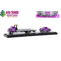 M2 Machines Auto Haulers 1:64 Scale - Coca Cola Release TW13 1958 Dodge COE Truck & 1941 Willys Coupe Gasser