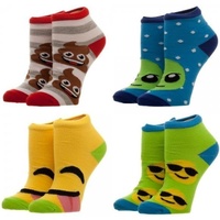 Emoji 4 Pair Youth Ankle Socks