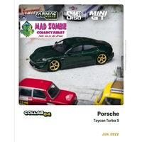 Tarmac Works Shmee 150 Mini GT - Porsche Taycan, Turbo S, Midnight Green - Official collaboration with Shmee150 and MINIGT
