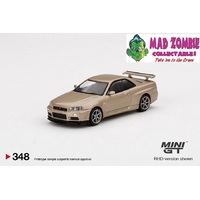 True Scale Miniatures Mini GT 1:64 Nissan Skylnie GT-R (R34) M-Spec Silica Breath