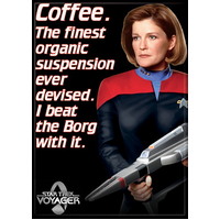 Star Trek Voyager TV Series Janeway Coffee Quote Photo Refrigerator Magnet