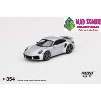True Scale Miniatures Mini GT 1:64 Porsche 911 Turbo S GT Silver Metallic