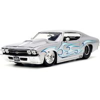 Bigtime Muscle 1:24 Scale 1969 Chevrolet Chevelle SS Silver Flames