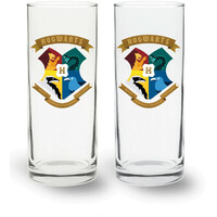 Harry Potter Highball Glasses Hogwarts Crest Set of 2