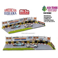American Diorama 1:64 Mijo Exclusive Racetrack Diorama with Auto World Gulf Racing Livery Stickers included Limited 2,400