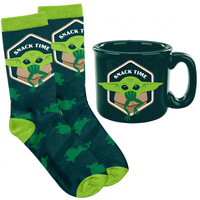 Star Wars The Mandalorian Coffee Mug and Sock Gift Pack - Child Snack Time