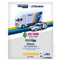 Tarmac Works Hobby 64  - Nissan GT-R NISMO GT3 GT World Challenge Asia Esports 2020 Tarmac eMotorsports Luis Moreno With brand new Truck Packaging