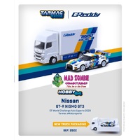 Tarmac Works Hobby 64 - Nissan GT-R NISMO GT3 GT World Challenge Asia Esports 2020 Tarmac eMotorsports Luis Moreno With brand new Truck Packaging