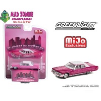 Greenlight 1/64 Lowrider 1973 Cadillac Coupe Deville Pink With White Top Limited 4,800 Pieces – Mijo Exclusive