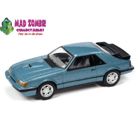 Johnny Lightning 1:64 Classic Gold 2022 Release 2 - 1986 Ford Mustang SVO (Light Regatta Blue Metallic)