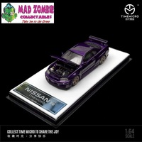 Time Micro 1/64 Scale - Nissan Skyline R34 GTR Z Tune Openable Bonnet Midnight Purple - Limited to 699 World Wide