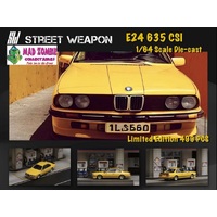Street Weapon 1:64 Scale - BMW E24 635 CSI Yellow - Limited to 499 Pieces World Wide