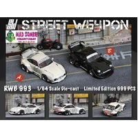 Street Weapon 1:64 Scale - RWB 993 Pearl White or Black - Limited to 999 Pieces World Wide