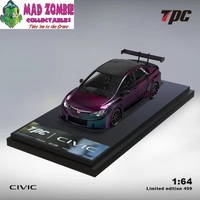 TPC 1:64 Scale - Honda Civic Magic Purple Black Rims - Limited to 499 Pieces World Wide