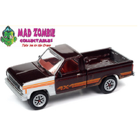 Johnny Lightning 1/64 Street Freaks 2023 Release 1B - 1984 Ford Ranger (Project in Progress) (Medium Canyon Red w/White Mismatched Panels)