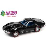 Johnny Lightning 1/64 Muscle Cars 2022 Release 3B - 1969 Chevrolet Corvette (MCACN) (Gloss Black)