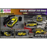 Focal Horizon 1/64  -  Nissan Silvia S15 GT Wing Pandem Rocket Bunny Yellow - Limited to 999 Pieces World Wide