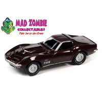 Johnny Lightning 1/64 Muscle Cars 2022 Release 3A - 1969 Chevrolet Corvette (MCACN) (Burgundy)