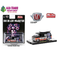 M2 Machines 1/64 Scale - 1971 Chevrolet Van With Surf Board “Dia De Los Muertos “- Mijo Exclusives Limited Edition