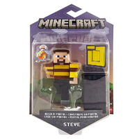 Minecraft Core Action Figure - Build a Portal - Steve Bee Shirt