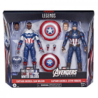 Marvel Legends Series: The Falcon and the Winter Soldier/Avengers Endgame - Captain America Sam Wilson & Steve Rodgers Action Figure 2-Pack