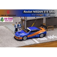 Focal Horizon 1/64 - Pandem Rocket Bunny Nissan Silvia S15 Blue/Orange Fast & Furious livery