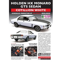 Classic Carlectables 1/18 Scale - Holden HX Monaro GTS Sedan Cotillion White (308ci Engine) - (Limited to 750 Pieces World Wide)