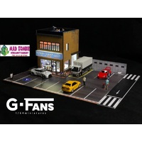 Garage Diorama Gulf Oil Diorama with Decals for 1/64 Scale Models