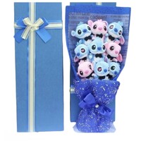 Disney Lilo & Stitch Deluxe Blue Valentines Plush Bouquet in Gift Box