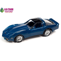 Johnny Lightning 1/64  - Muscle Cars USA 2023 Release 1 Set B - 1982 Chevrolet Corvette (Bright Blue Poly)