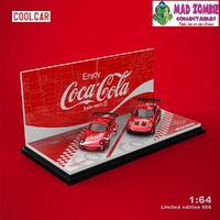 Cool Car 1/64 - Porsche Coca Cola Livery Twin Cars Set  - RWB964 GT Wing + 992 GT3 RS Coca Cola (Limited to 500 Pieces World Wide)