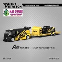 Mini Station 1/64 Scale - Black & Yellow Trailer Set Mooneyes  - (Limited to 499 Pieces World Wide)