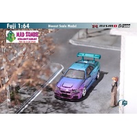 Fuji 1/64 Scale - Skyline GT-R R34 Z-Tune High Wing Edition Chrome Purple-Blue Gradient