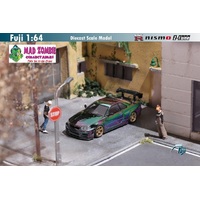Fuji 1/64 Scale - Skyline GT-R R34 Z-Tune High Wing Edition Chrome Magic Green-Purple