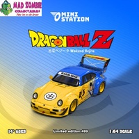 Mini Station 1/64 Scale - Porsche Dragon Ball Z - Yellow Blue - (Limited to 499 Pieces World Wide)
