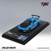 TPC 1/64 Scale - Mazda RX7 FD3S RE Amemiya Blue with Carbon Bonnet (Limited to 499 Pieces World Wide)