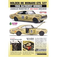 Classic Carlectables 1/18 Scale - Holden HK Monaro GTS 327 1968 Bathurst Winner (Limited to 1000 Pieces World Wide)