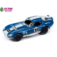 Johnny Lightning 1/64  - Classic Gold 2023 Release 2 Set B - 1965 Shelby Daytona Gulf (Dark Blue w/White Stripe)