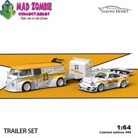 Aurora Model 1/64 Scale - Porsche Set with Volkswagen Bus T1 Van, Trailer and Porsche 964 Lighting Livery - (Limited to 499 Pieces World Wide)