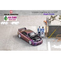 Focal Horizon 1/64  -  Nissan Skyline R33 GT-R, Nismo 400R Open-Hood, Visible Engine Magic Purple Color