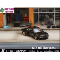 Street Weapon 1/64 Scale - BMW E24 635 CSI Sharknose Wide Body Modified Black - Limited to 999 World Wide