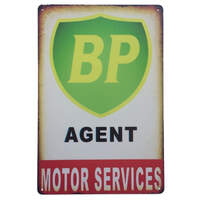 BP Agent Motor Services Tin Sign