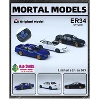 Mortal 1/64 Scale - Nissan Skyline ER34 - Black