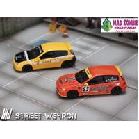 Street Weapon 1/64 Scale - Honda Civic EG6 Yellow or Orange Zero Fighter