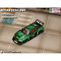 Street Weapon 1/64 Scale - LBWK ER34 Chrome Green Special Edition (Limited to 500 Pieces World Wide) PRE-ORDER